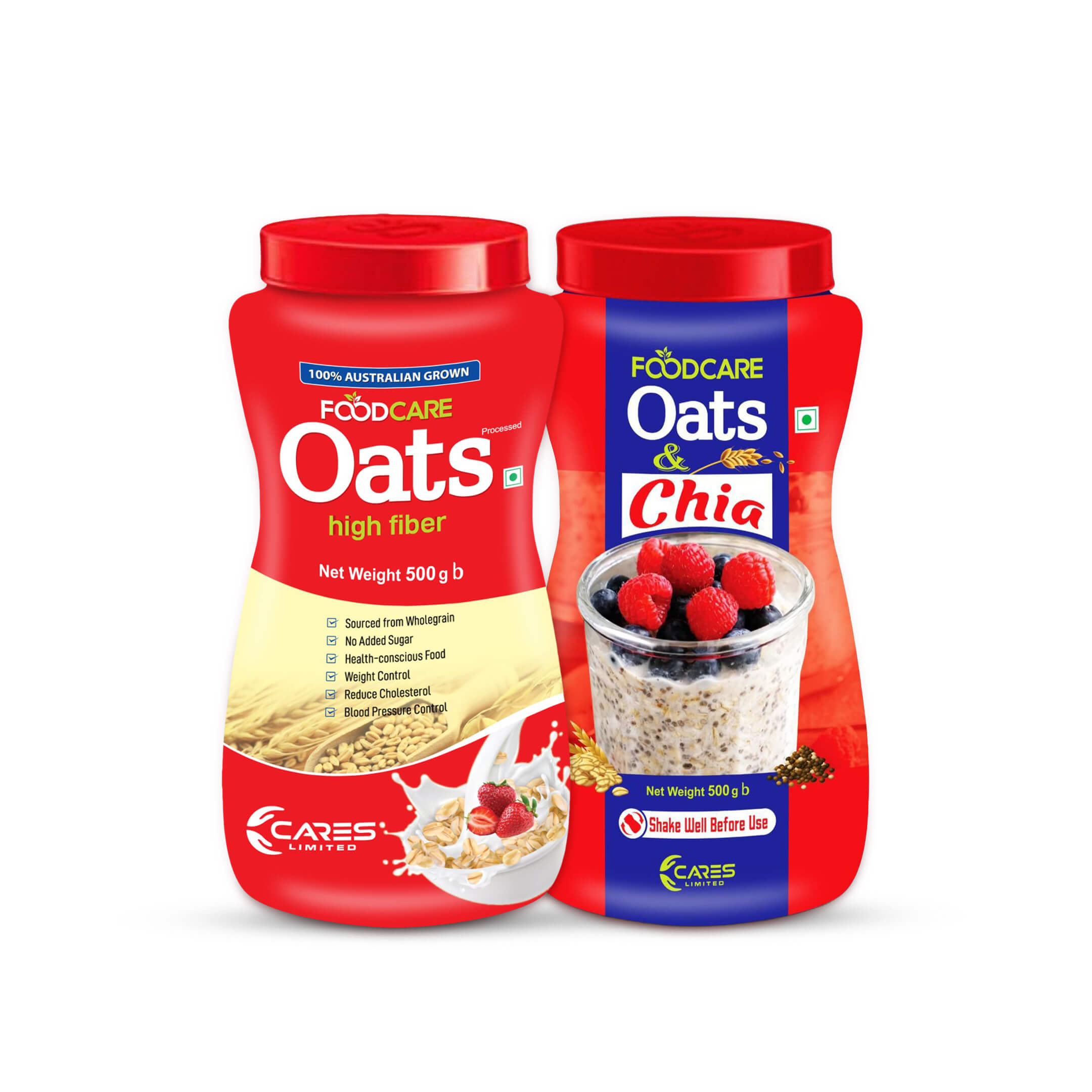 food care duo. 500g oats & 500g chia combo food care duo. 500g oats & 500g chia combo
